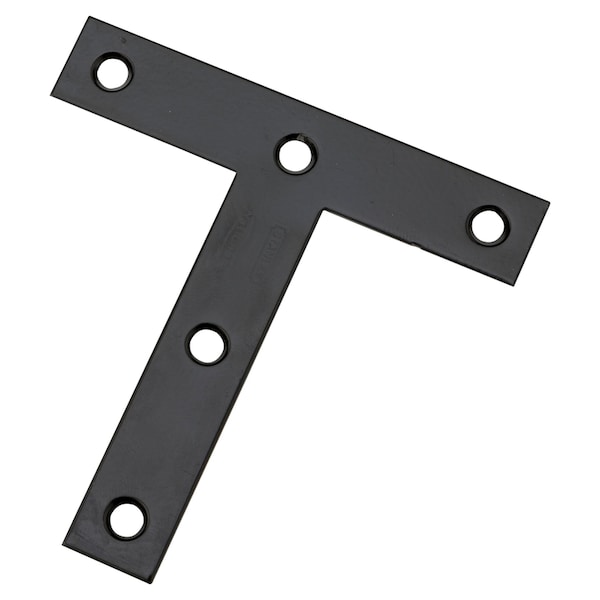 National Hardware National Hardware 4 in. H X 0.07 in. W X 4 in. L Black Steel T-Plate N266-470 - main